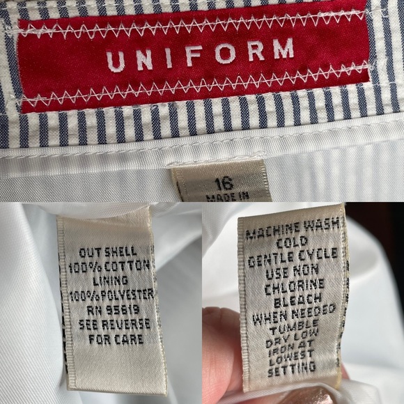 Uniform by John Paul Richard 100% Cotton Prep School Seersucker Lined Skirt 16 - Picture 8 of 8